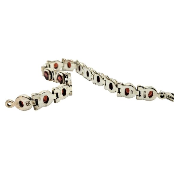 Nicky Butler Garnet Gemstone Bracelet Vintage .925 Sterling Silver - Picture 10 of 12